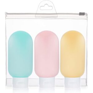 tcpeng silicone travel bottle 3 pack 60ml leak proof refillable squeezable 2oz containers set with l 51.2